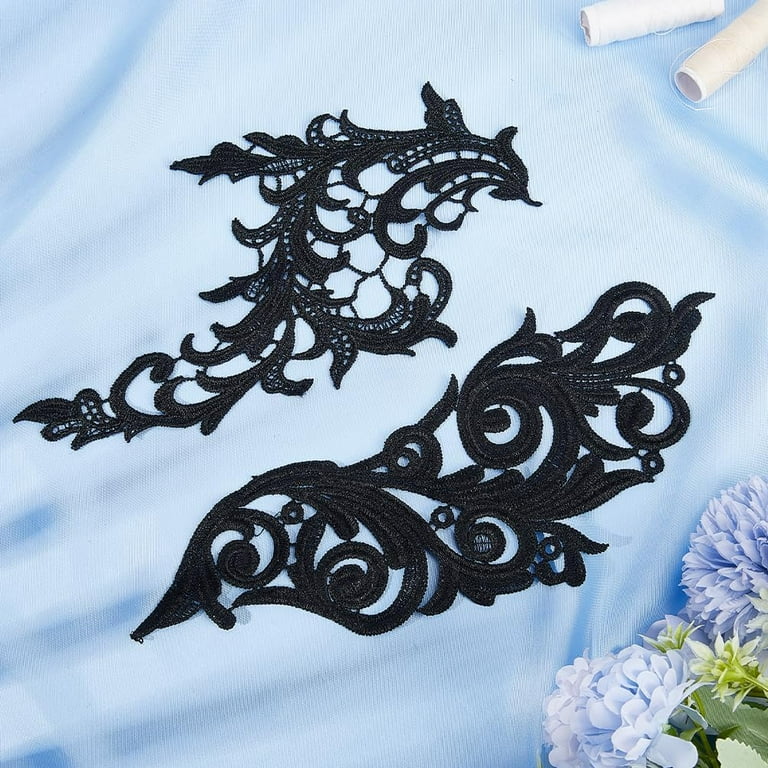 4pcs 2 Styles Leaves Embroidered Appliques Lace Fabric Black Leaf Flower Sew on Patches DIY Wedding Dress Collar Neckline Trims Applique 4pcs 2 Styles Leaves Embroidered Appliques Lace Fabric Black Leaf Flower Sew on Patches DIY Wedding Dress Collar Neckline Trims Applique