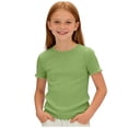 thumbnail image 4 of JUMEYU Shirt for Girls Girls Casual Short Sleeve T Shirts Kids Loose Soft Tops Tees Blouses Size 11-12 (Green,11-12 Years), 4 of 7