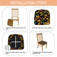 thumbnail image 4 of Black Sunflower Seat Covers for Dining Room Chairs Set Of 4,Stretch Printed Washable Chair Seat Cover with Elastic Ties and Button,Removable Waterproof Couch Cushion Covers, 4 of 6