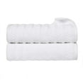 thumbnail image 2 of Superior Zuma Waffle Textured Stripes Zero Twist Bath Towels, Set of 2, White, 2 of 10