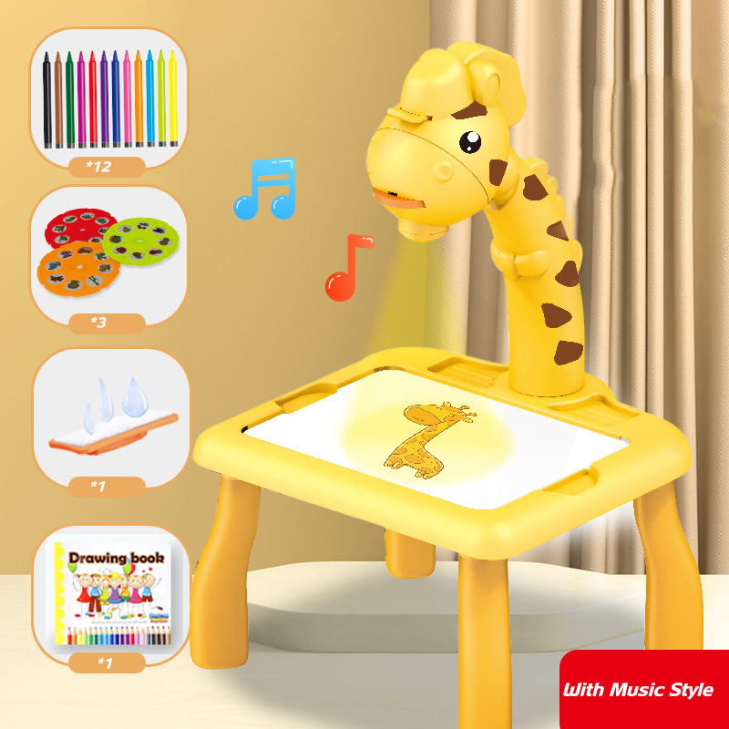 Projection Drawing Board with Color Pen for Kids Learning and Drawing