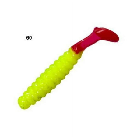 UPC: 0034398200551 | Slider Crappie Panfish Grub 18 1.5in Chartreuse Glitter