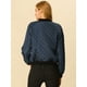 thumbnail image 5 of Chaqueta bomber acolchada Allegra K con cremallera y mangas largas Azul XS, 5 of 6