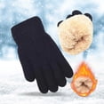 thumbnail image 2 of Zanarzt Waterproof Mittens Toddler Winter Gloves for Boys Girls Kids Warm Knit Thermal Knitted Gloves Wool Fleece Lined Mittens for Cold Weather Black,5-10 Years, 2 of 5