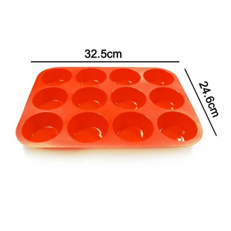 JEWOSTER Non-Sticky Silicone Muffin Pan—Muffin Molder for Muffins and  Cupcakes—Cupcake silicone molder—Baking Accessory—12 X Muffin Molders