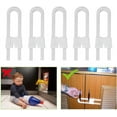thumbnail image 3 of Locker Locks Child Proof Cabinet Latches, Child Safety Cabinet Locks U Shaped Plastic Baby Proofing Cabinets for Wardrobe, Drawer, Cupboard, Doors (4pcs, White) Locker Lock, 3 of 5