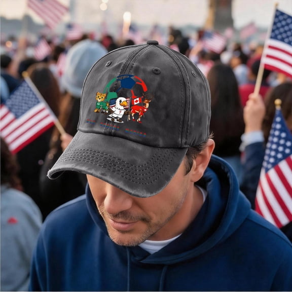 North America Soccer Mascot Hat USA Canada Mexico Football Fan BaseballHat Unisex