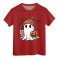thumbnail image 5 of Gubotare Toddler Halloween Shirt Baby Boy Girls Pumpkin Tshirts Kids Fall Spooky Season Short Sleeve Tee Tops Short Sleeve Halloween Shirt for Boys (Red,3-4 Years), 5 of 5