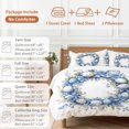 thumbnail image 6 of King 4 Piece Bedding Set Spring Easter Egg Blue Flower on White Soft Breathable Duvet Cover and Pillowcase, Cartoon Floral Garland Duvet Cover Set Bed Sheets for Bedroom Dormitory Guest Room, 6 of 9