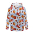 thumbnail image 5 of FOR U DESIGNS Maple Leaf Thanksgiving Women's Lightweight Hooded Sweaters Hoodies Pullover Sweatshirts Size S Oversized Sweatshirt for Women Loose Fit Long Sleeve Hoodie, 5 of 7
