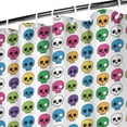thumbnail image 3 of Colorful Skull Pattern Shower Curtain 36"x72" ,Bathroom Decorative Shower Curtains Set with 12 Hooks,Modern Waterproof Washable Shower Curtain, 3 of 6