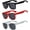 Black, Red, White, variant on Retro Square Sunglasses Womens Mens UV400 Protection Trendy Sun Glasses (3 Pack)