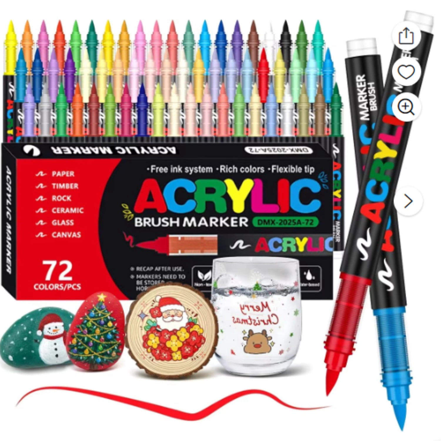12-60 Colors Direct Liquid Acrylic Paint Marker Sets Professional Drawing Soft Brush Tip Pens Art Supplies Back To Art studio