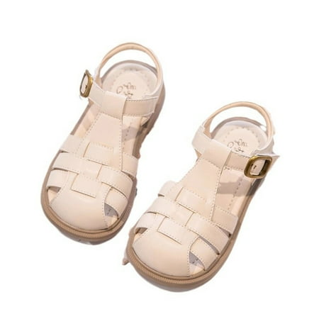 

Ytdscs Toddler Kids Girls Beach Sandals Little Girls Summer Rubber Leather Shoes Toddler Baotou Sandals for Girls 1-13.5M