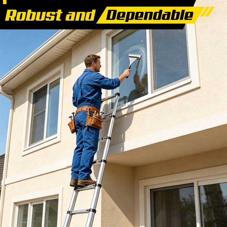 HBTower 8.5 Ft Aluminum Telescoping Ladder, 330 Lb Capacity photo 6