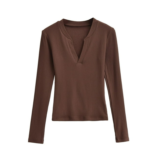 Wensltd Hauts de Mode à Manches Longues Chandail Blouse Basique Automne sous-Vêtement Femme