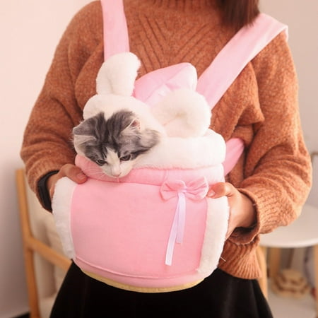 Breathable Small Medium Cats Carrier Bag Puppy Shopping Carrying Sightseeing Pets Rabbit Travel Tote Cage Holder Pink L