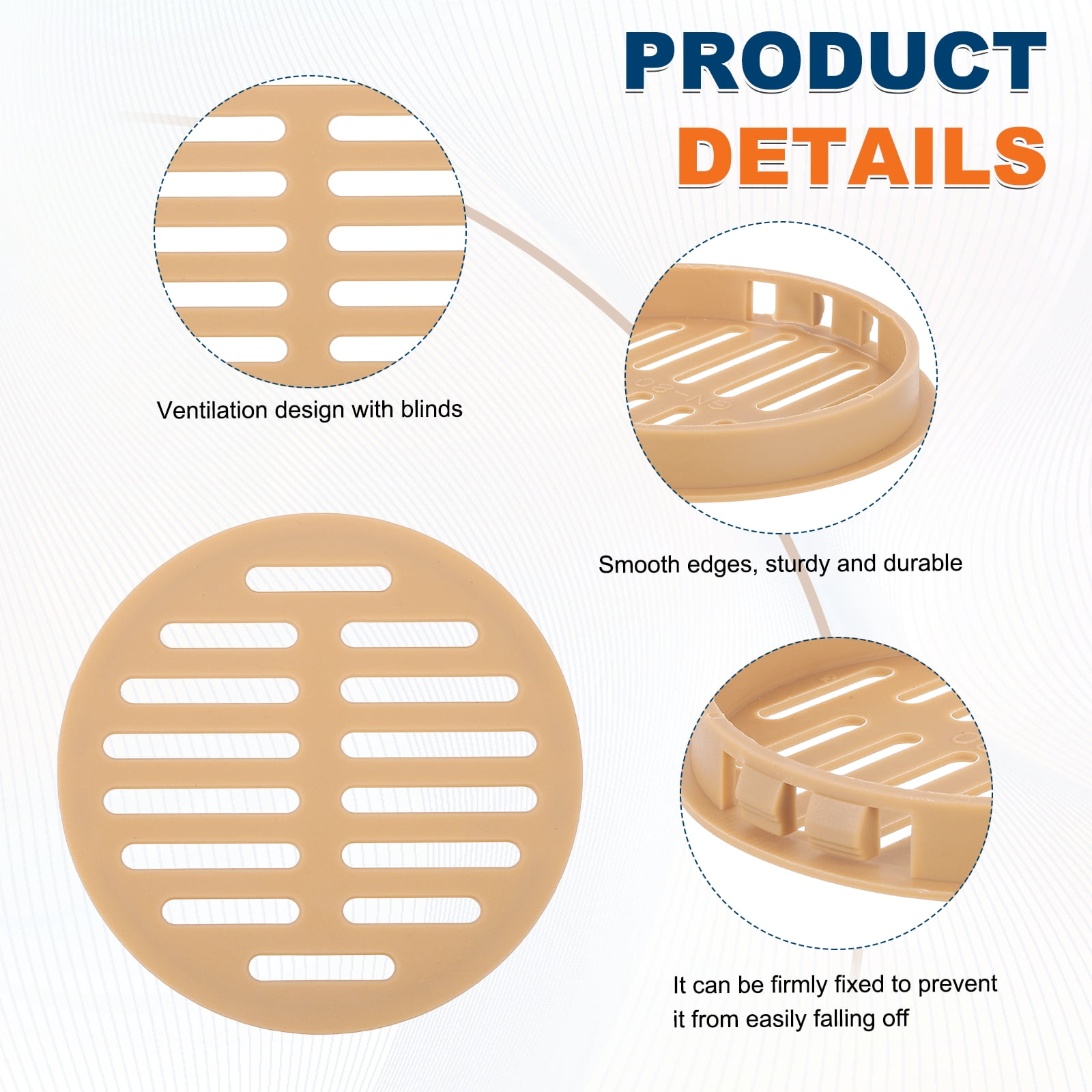 Uxcell 24 Pcs Round Soffit Vents (80mm / 3.15") - Plastic Louver Soffit Air Vent Cover Circular Air Mesh Screen Grille for Home/Bathroom/Wall/Ceiling/Cabinet, Orange