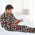 thumbnail image 6 of Pofeuu Rainbow Flowers Print Men's Long Sleeve Pajama Set Pijamas Para Hombres Pijamas Para Hombres Mens Pajamas Set-X-Large, 6 of 7