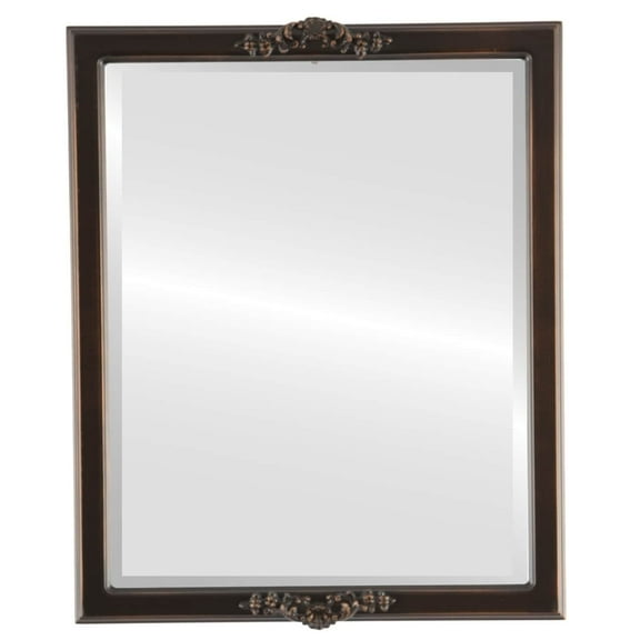 OVALCREST by The OVALCREST Mirror Store Athena Framed Rectangle Mirror in Rubbed Bronze - Antique Bronze 21x25