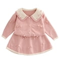 thumbnail image 3 of Auroural Toddler Girls Clothes Sets 3T Skirt Sets Toddler Girls Winter Girls' Knitted Sweater Set Children's Cardigan Two-piece Set Top And Skirt 3-4Years, 3 of 3
