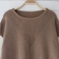 thumbnail image 4 of Women Long Sleeve Crew Neck Pullovers Stitching Color Loose Knitted Sweaters, 4 of 7