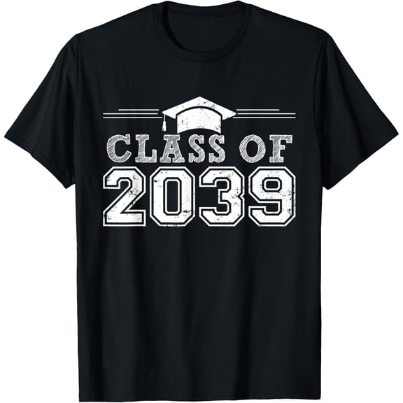 Class Of 2039 T-Shirt, First Day Of School Graduation Tee Size S-5XL
