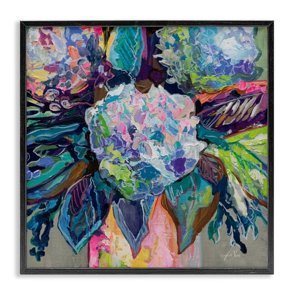 Stupell Industries French Country Love That Gives Bouquet Black Framed Giclee Art, 12 x 12, by Jeanette Vertentes