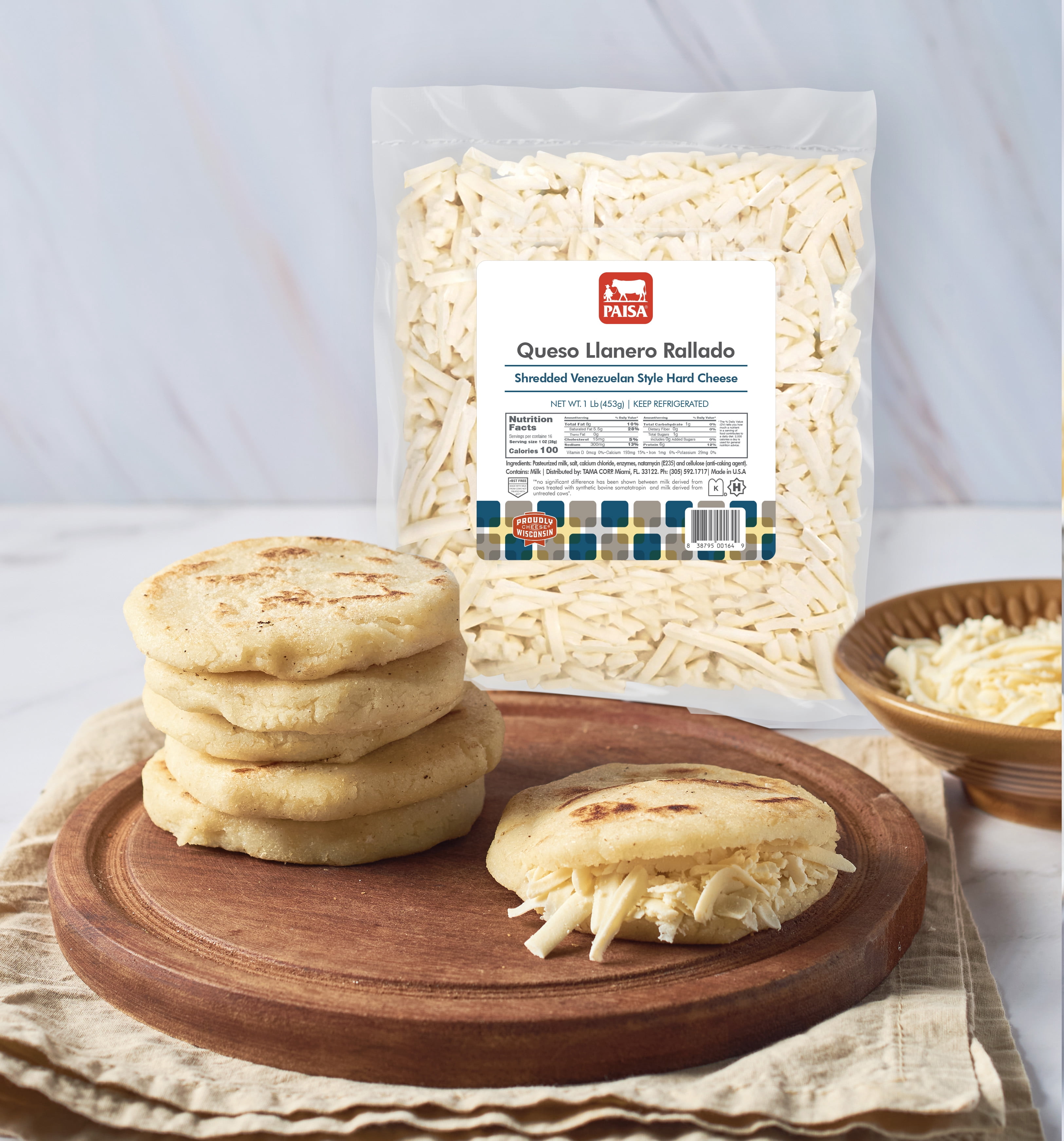 Paisa Queso Llanero Rallado Shredded 1lb Bag
