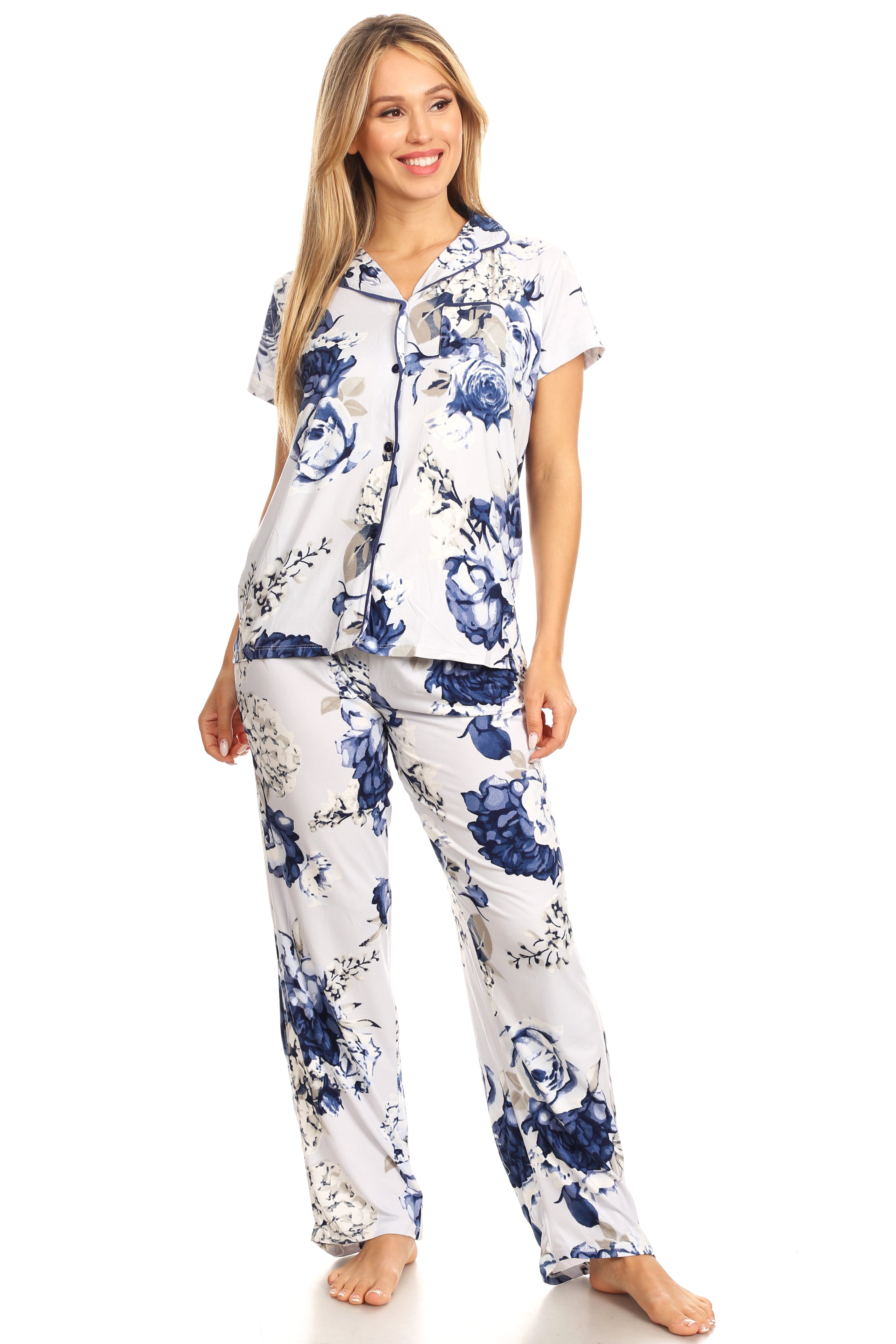 Fashion Brands Group Womens Sleepwear Pajamas Set Woman Short Sleeve