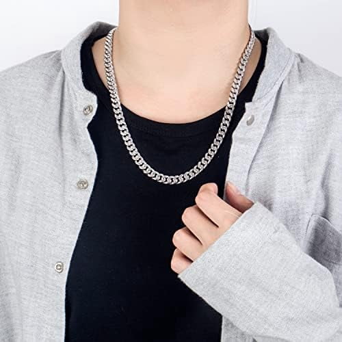 Men Italian 925 Sterling Silver Necklace 8-10-12MM Solid Miami Cuban Link Chain 18 "20" 22 "24" 26" 28 "30 "Man Women Jewelry Gift