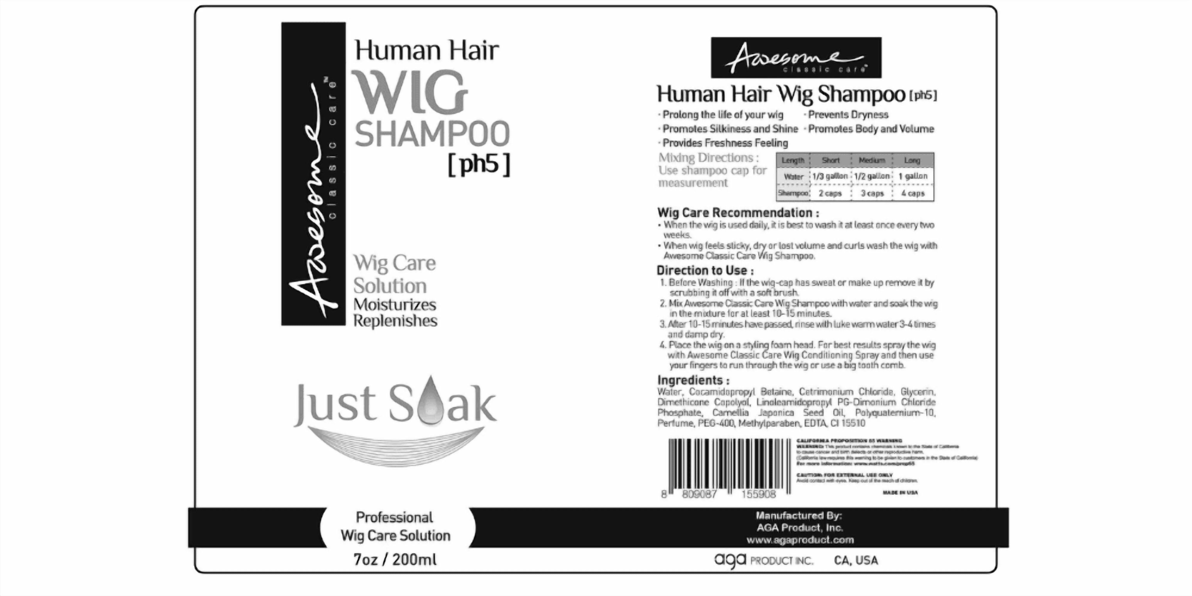 Awesome Human Hair Wig Shampoo & Conditioner, Premium set of 3, Promoting Silkiness, Shine & Freshness I Preventing Dryness (7 fl oz, 2.3 fl oz travel size)