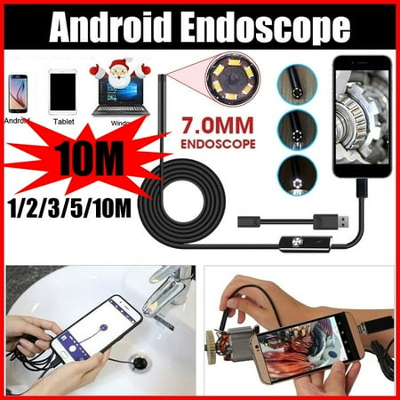 IP67 Waterproof Android Version HD 7mm Endoscope 6 LED Lights Mini USB Inspection Camera 1M/2M/3M/5M/10M