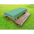 thumbnail image 1 of Yellow and Blue Outdoor Tablecloth, Big Vintage Polka Dots Pattern Nostalgic Stylized Spotted Pastel Design, Decorative Washable Fabric Picnic Table Cloth, 58 X 84 Inches,Teal Yellow, by Ambesonne, 1 of 2