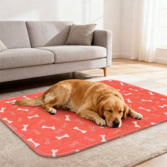 Coollooc Pet Pee Pad, Pee Pads for Dogs with Pheromones, Washable Reusable Puppy Training Pads with 4-Layer Leak Protection, Easy to Clean,Odor Control, and Non-Slip Base(B,A)