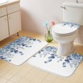 thumbnail image 2 of Blue Teal Botanical Bath Mat 3 Piece Bathroom Rug Set, Eucalyptus Leaves Pastoral Floral Non Slip Bath Rug Contour Mat and Toilet Lid Cover, Absorbent Shower Mats Soft Bath Rugs and Mats Sets, 2 of 8
