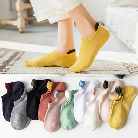 

Farfi Women s Color Block Low Cut Breathable Cotton Elastic Short Ankle Boat Socks