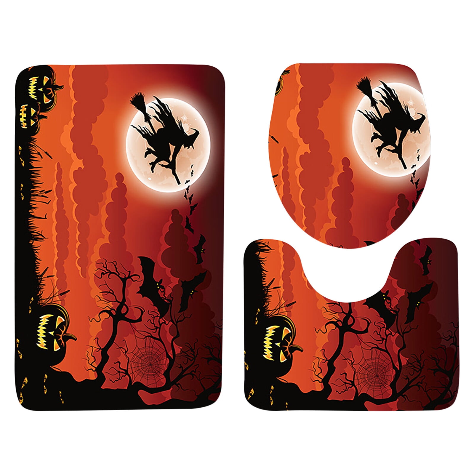 Halloween Home Decor Halloween Toilet ThreePiece Carpet Bathroom Floor
