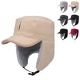 thumbnail image 3 of Men's Fleece Warm Winter Hats with Visor Windproof Earflap Skull Cap, 3 of 8
