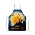 thumbnail image 1 of B Fun Halloween Apron Costume Kitchen Apron Work Clothes Protective Cover Smock With Pocket Linen Fabric Thick Durable Easy Wash Quick Dry Breathable Mood For Cooking Baking Party Size 26., 1 of 6