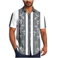 thumbnail image 2 of Blusa y camisa de manga corta con cuello vuelto Camisa casual para hombre Camisa de bolos vintage de manga corta Camisas de verano de playa cubana Camisa con botones Blusa para hombre Poliéster, 2 of 6