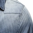 thumbnail image 6 of WOLLED Vintage Denim Work Shirt Men's Faded Stripes Button-Down Casual Weekend Outfit, 6 of 9