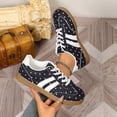 thumbnail image 3 of Polka Dot Sneakers Women Lace Up Flat Sneakers Low Profile Round Toe Dotted Sneaker Ladies Casual Dressy Sporty Shoes Daily Walking Soft Comfy Outdoor Footwear, 43, 3 of 5