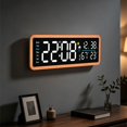 Digital Wall Clock with Large LED Time and Weather Information ...