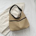 thumbnail image 4 of Bolso de playa tejidos Bolso coloridos transpirables para mujer Fiesta de vacaciones (Negro), 4 of 6