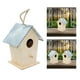 thumbnail image 5 of Casa de pájaro exterior/interior/colgante, casa para pájaros de madera al aire libre, caja de do decorada con terraza de jardín, caja de Sunnimix casas de aves sin terminar, 5 of 8