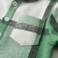 thumbnail image 5 of CUZIBR Boys Fall Jumpsuit Plaid Button Hooded Long Sleeve Jacket Blouse And Wide Leg Sweatpants Casual Gentleman Holiday Front Pocket T Shirt Pants Cozy Clothing Sets,Green,18-24 Months, 5 of 8