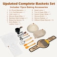thumbnail image 2 of Banneton Bread Proofing Baskets, 9 Inch Round & 10 Inch Oval Sourdough Basket with Upgrade Complete Bread Baking Supplies, ALL-IN-ONE Sourdough Starter Kit, Premium Gift Set C82, 2 of 3