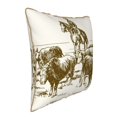 thumbnail image 2 of Fotbe Cattle Drive By Two Cowboys Pattern Velvet Decorative Throw Pillow Covers with Elegant Piping, Soft Plush Cushion Cover for Sofa, Bed, Car, Office-18"x18", 2 of 8