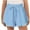 Blue, variant on Girls Athletic Shorts, Summer Drawstring Loose Elastic Waist Shorts with Pockets Pink Size 10-12 T